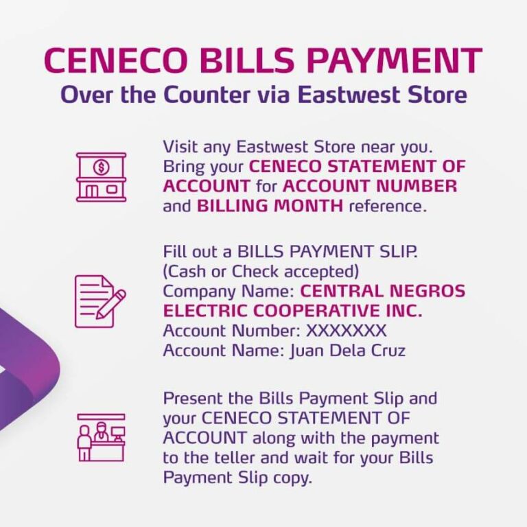 CENECO consumers may now pay their bills through EastWest Bank!